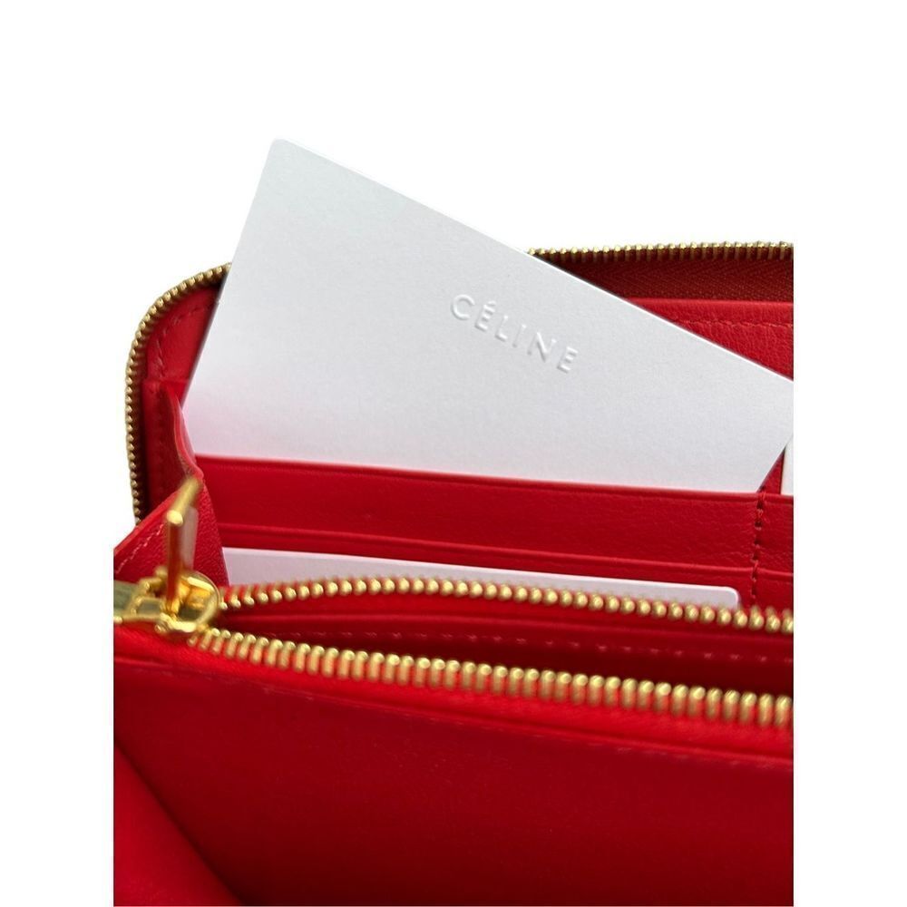 Celine Paris Genuine Leather Continental Wallet Red - Picture 10 of 11